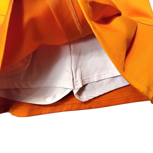 PGM (Pro Golf Masters) Orange Asymmetrical Pleated Golf/Tennis Skort - Size 30 - Picture 6 of 14